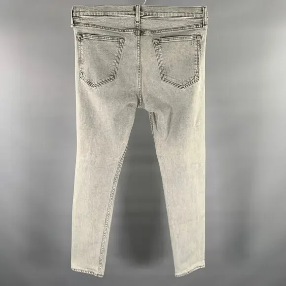 RAG & BONE Size 31 Grey Wash Cotton Blend Skinny Jeans